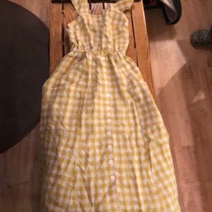 Reformation yellow gingham dress
